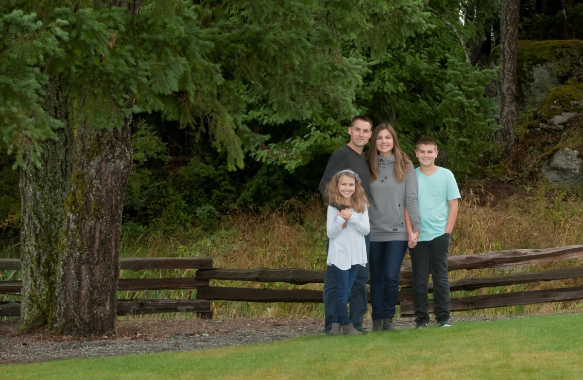 Martin Bisset with wife Angie and their two children