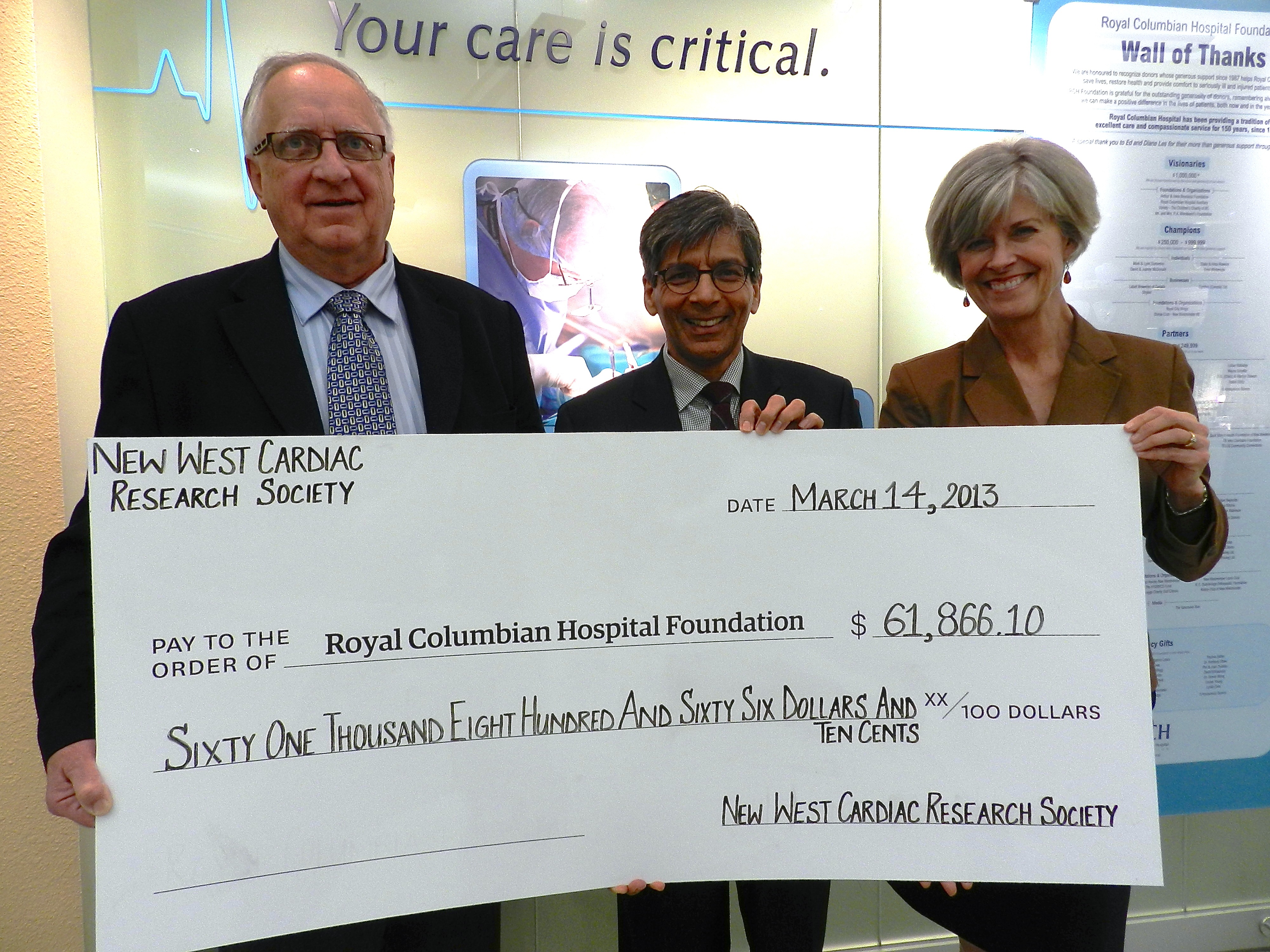 New West Cardiac Research Society Cheque Presentation 3